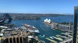 Initial footage of Sydney fog as per previous upload. Timelapse video. Camera moves twice.