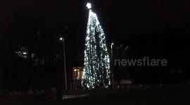 Worst Christmas tree ever? Local films leaning tree in east London
