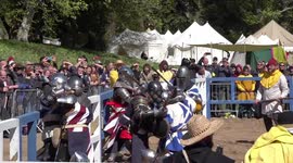 Team USA v Scotland Medieval combat 10 v 10 at Scone Palace during 2018 IMCF World Championship