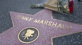 Wreath placed at Penny Marshall's star on Hollywood Walk of Fame