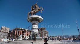 Skopje has built many Greek-style monuments as well as Alexander the Great monument , which has led to great diplomatic problems between the two countries