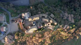 Vigoleno: the town, the castle. Aerial drone video filmed in 4K UHD