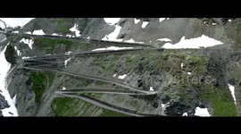 Breathtaking drone footage shows Italy's iconic Stelvio Pass