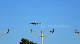 Jet Airliners landing at London Heathrow Airport  LHR