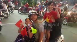 Victory celebrations in Vietnam after their victory over Malaysia in football.