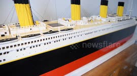 Grandfather has created an incredible replica of the world's most famous ocean liner Titanic - with 40,000 LEGO BRICKS.