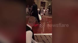 Wheelchair bound bride performs