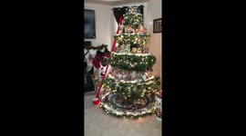 Santa's Winter Village in a Christmas Tree