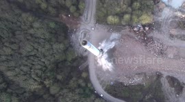 Giant chimney imploded