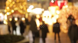 Christmas atmosphere on the streets of the city. Blurred