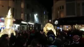 Winter solstice unique festival ‘burning of the clocks’ in Brighton, UK