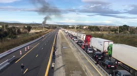 Huge queues as Yellow vests block motorway at French-Spanish border