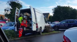 Overfull And Badly Parked Van