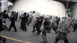Anarchist vs Police in the airport, México.