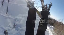 Ski jump ends badly in Slovenia