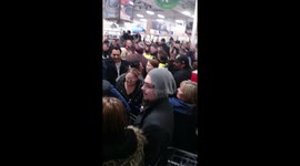 Fights at Tesco supermarket in Glasgow, Scotland