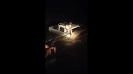 Amazing rescue from car in raging river in Bhutan