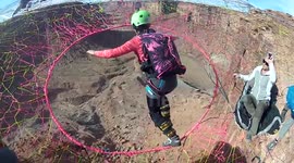 Base jumpers fly through specially designed net in Utah