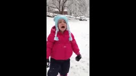 Toddler's first snowfall ends in tears