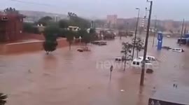 Flooded neighborhood in Guelmim, Morocco