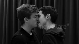 Strangers kiss on camera for university project