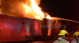 Huge fire rips through local business in Welland, Ontario