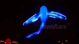 Fête des lumières de Lyon – superbes animaux volants et lumineux – magic - Lyon, France