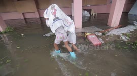 Typhoon Hagupit hits evacuation centre in  the Philippines