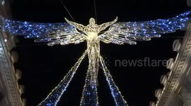The Golden Angels grace the skies over Regent Street - Christmas Lights 2018