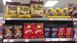 Easter eggs on sale at Christmas