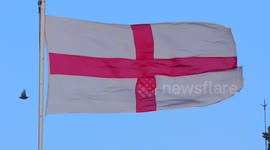 St Georges flag flying proud above Swillington Church