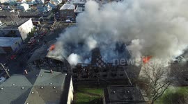 Drone Footage of Charles St. Condo Fire (Bridgeport, CT) 12/31/15