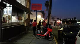 2 guys fighting at  Venice beach