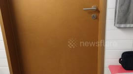 Video of incredibly tall bathroom door stuns the internet