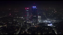 Celebrations and fireworks in Milan, Italy
