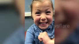 Adorable moment seven-year-old girl gets an advanced hearing aid