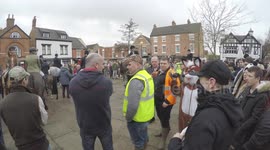 Tensions high at UK fox hunt as protesters and supporters clash on New Year’s Day
