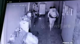 Wife gives husband a piggy back as he's so drunk he can't walk