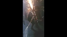 Pensioner uses angle grinder for 'low budget' New Year fireworks