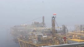 View from oil rig as tropical storm Pabuk approaches southern Thailand