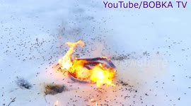 Man shows off amazing chain reaction fire in hose stuffed with matches