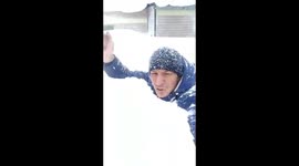 Gargantuan snowdrifts choke Russia's Far East