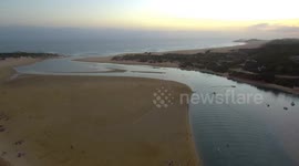 BREATHTAKING VIEW OF AFRICAN RIVER MOUTH 4K