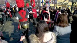 Greek village holds pagan ritual to scare away evil spirits at the new year