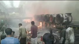 Huge fire breaks out at railway station in southern India