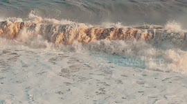 Dramatic scenes at Hemsby in Norfolk as high tides crash in to coast