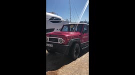 Car Boat cruising in the sea