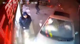 Old man narrowly escapes death after out-of-control car smashes onto pavement