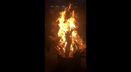 Slow Mo Bone fire through deep forest