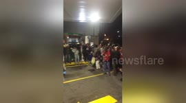 Newsflare Edit - Band entertains grumpy motorists at Mexican gas station amid mass shortage